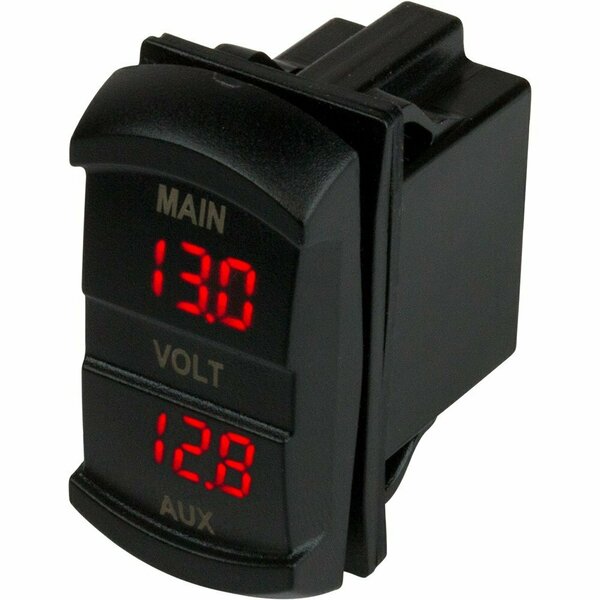 Sea-Dog Dual Volt Meter Rock Switch 10V-48VDC 421636-1